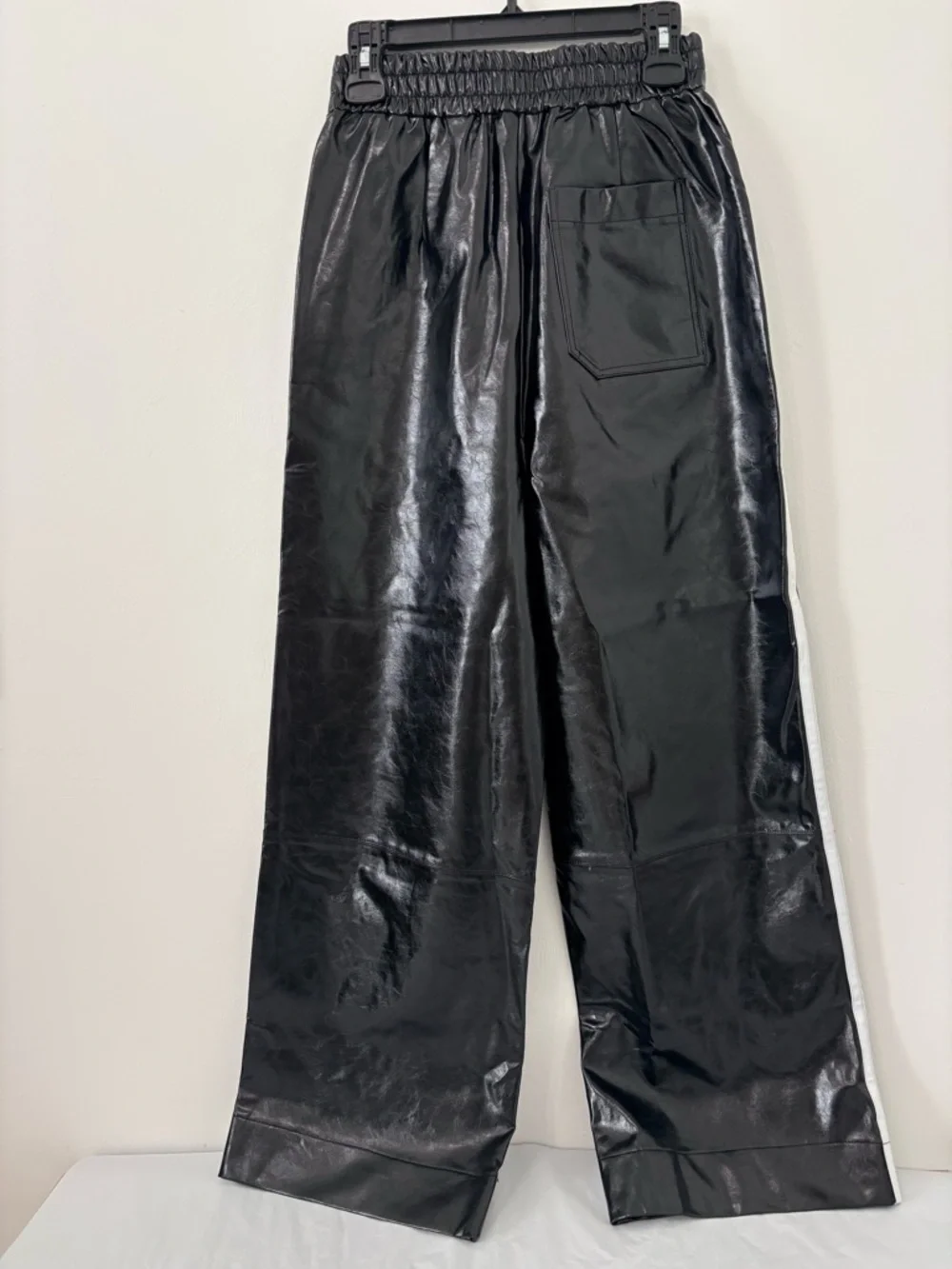Maeve by Anthropologie Faux Patent Leather Sporty Pull-On Pants Black Sz XS NWOT - Picture 10 of 11